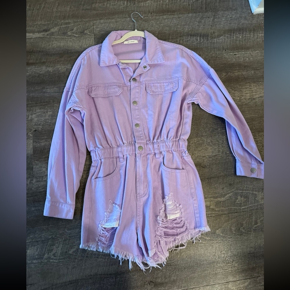 Triple Threads Purple Denim Romper